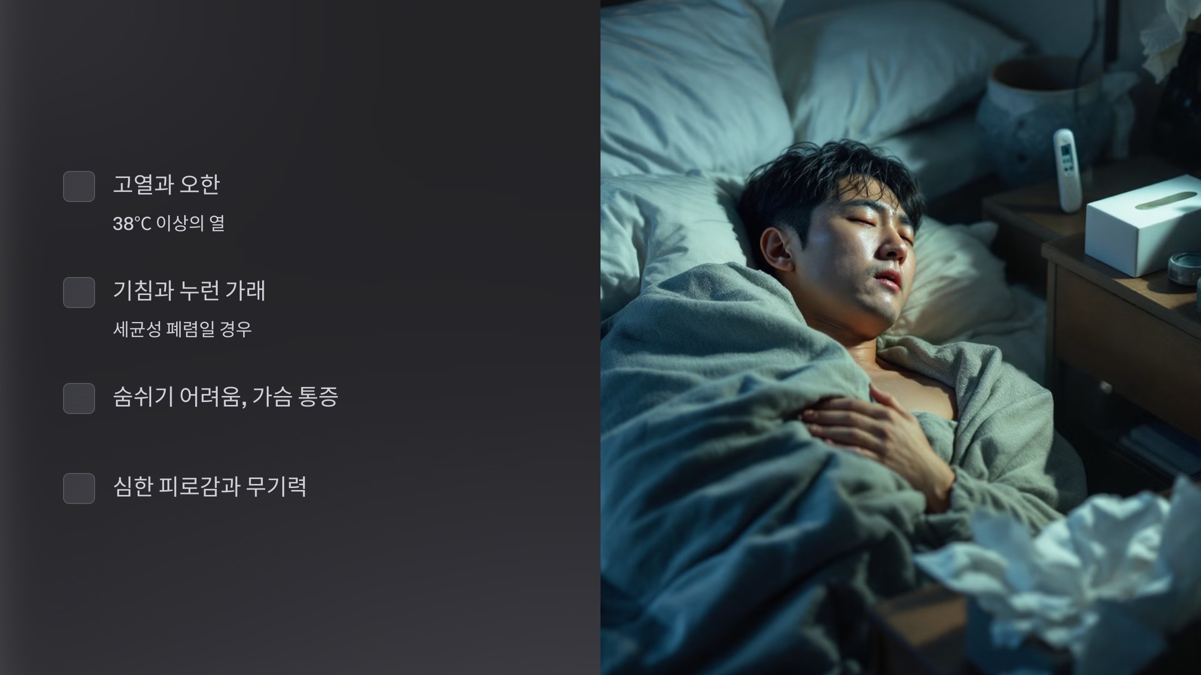 폐렴의 주요 증상 – 단순 감기가 아니다