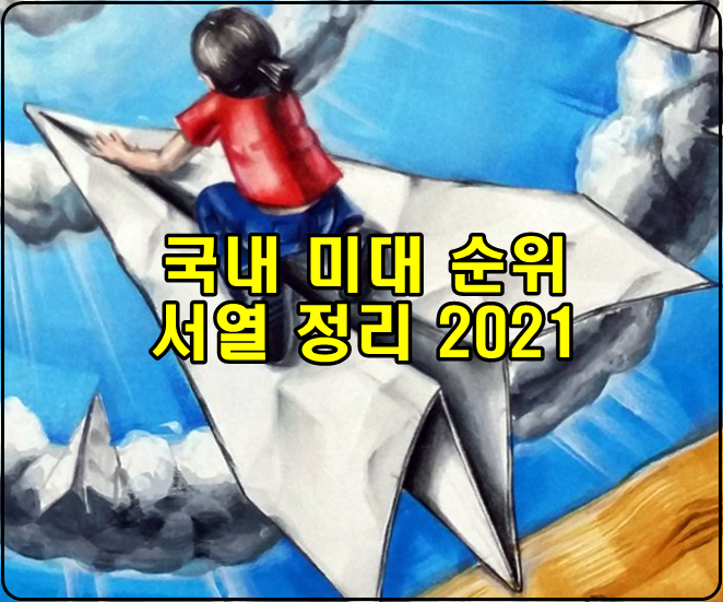  국내 대학 미대(디자인) 순위 총정리 (2021)