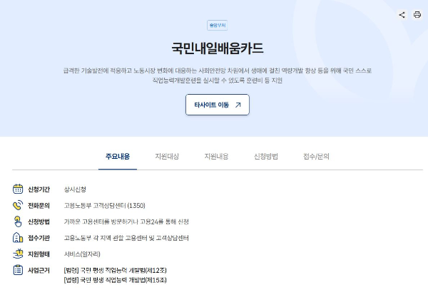2025 국민내일배움카드 발급방법 총정리(지원대상, 신청방법, 사용처)