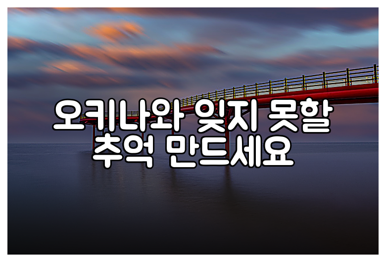 오키나와 잊지 못할 추억 만드세요