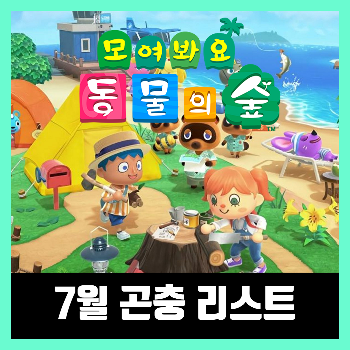  모여봐요 동물의숲(모동숲) 7월 곤충 가격 도감