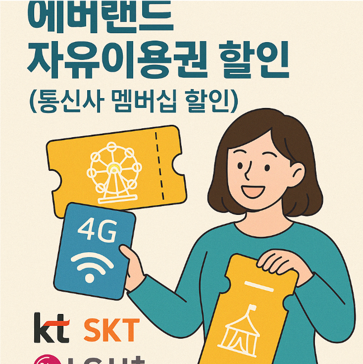 에버랜드 자유이용권 할인 (통신사 멤버십 할인)