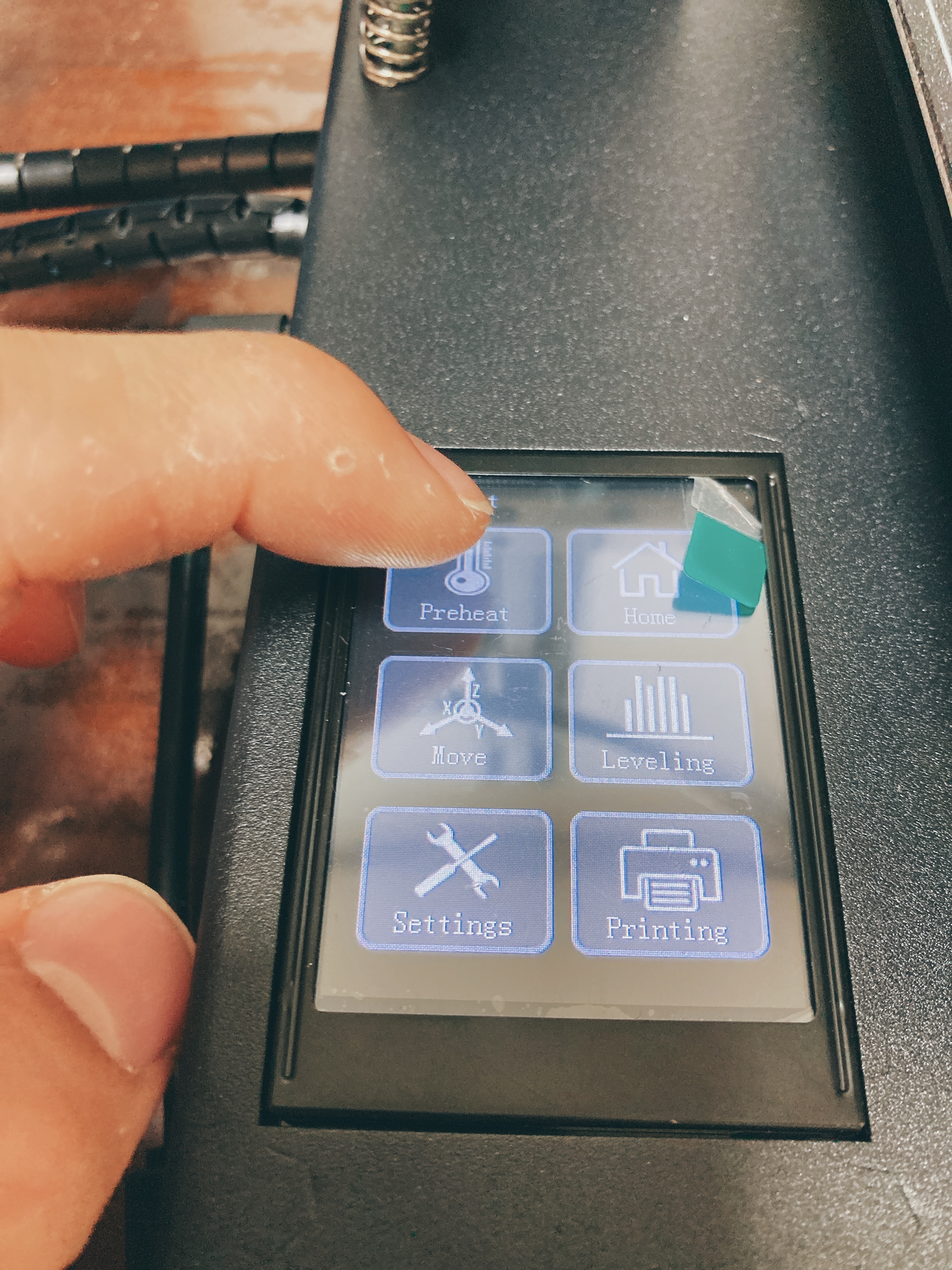 킹룬 KP3S 필라멘트 교체 방법_노즐 온도 상승 메뉴1