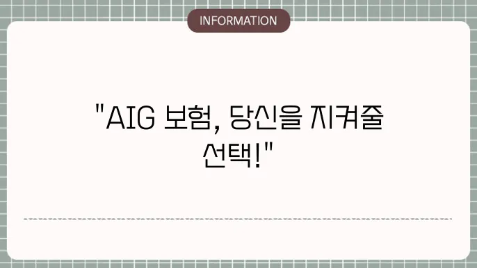 AIG 생명보험 주요 상품과 가입 요건