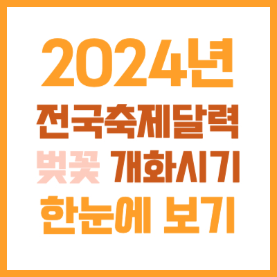 2024년 전국 축제 달력&#44; 지도 벚꽃 개화시기 한눈에 보기