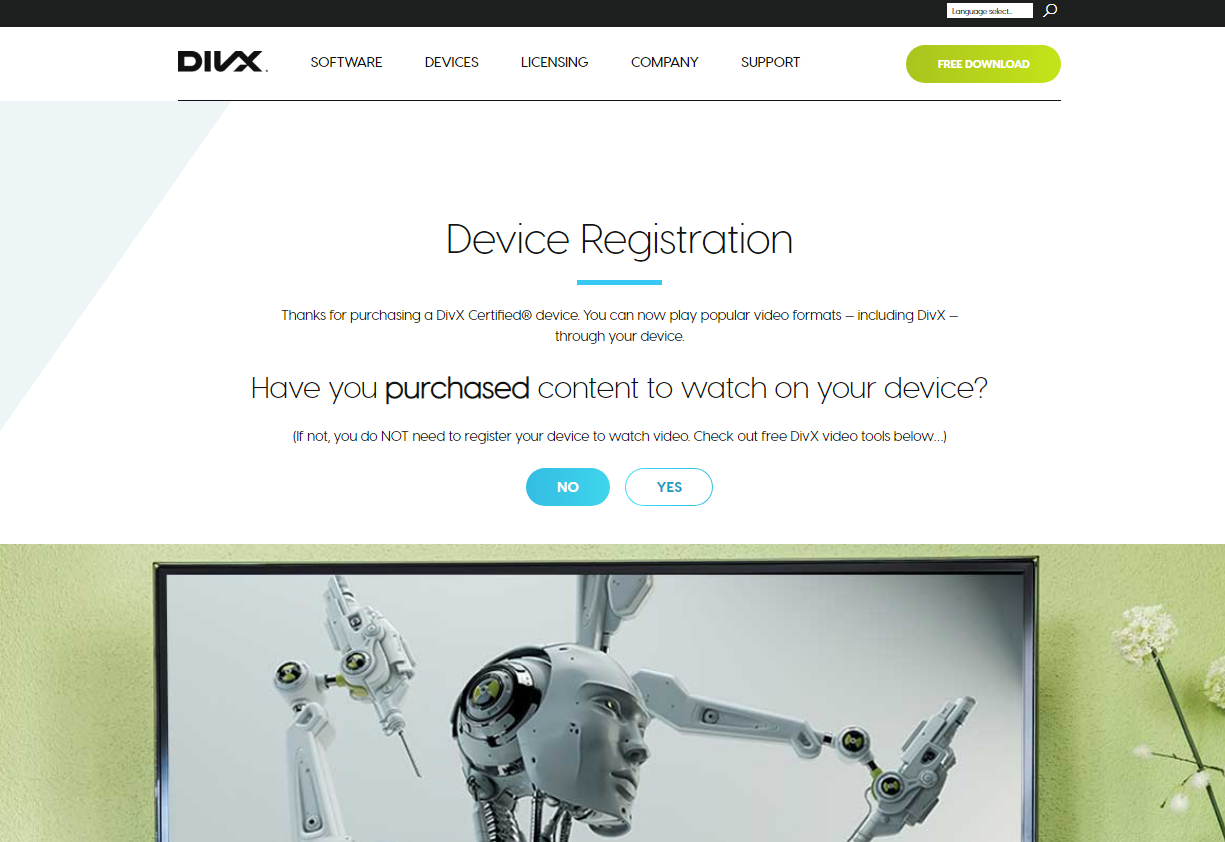 DivX Device Registration