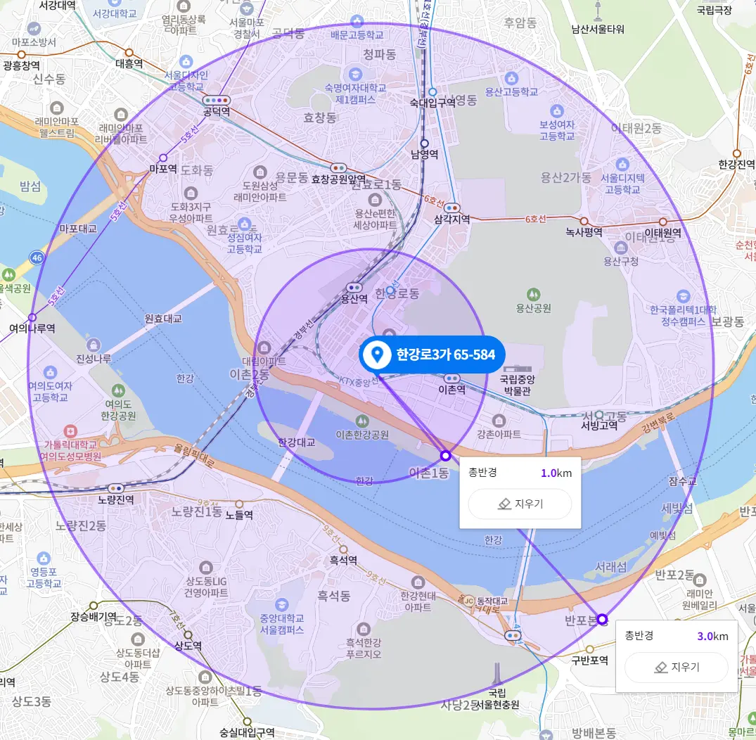 용산 아세아아파트 반경이미지