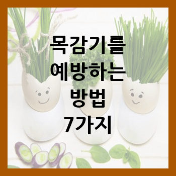  목감기를 예방하는 방법 7가지