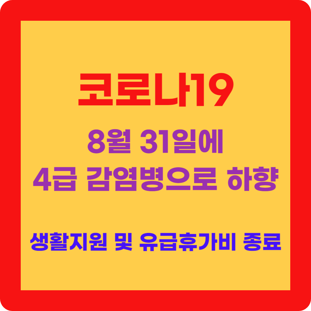 코로나19 4급 감염병 햐향 생활지원금 유급휴가비 중지