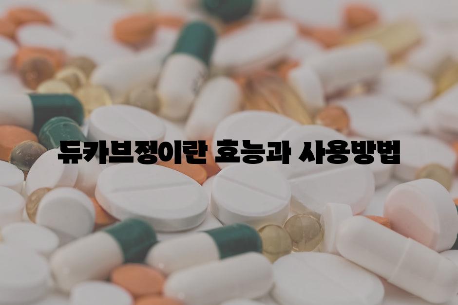 듀카브정이란 효능과 사용방법