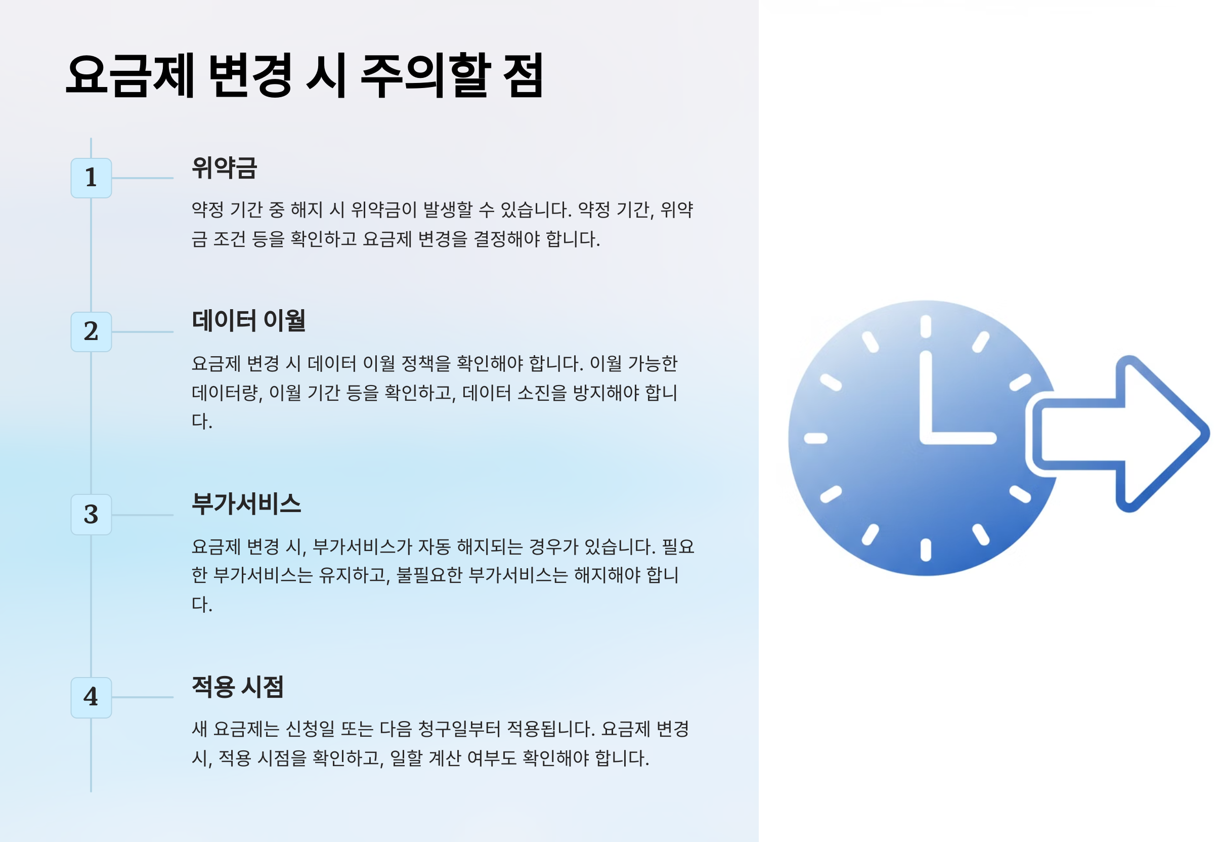 요금제 변경 시 주의할 점