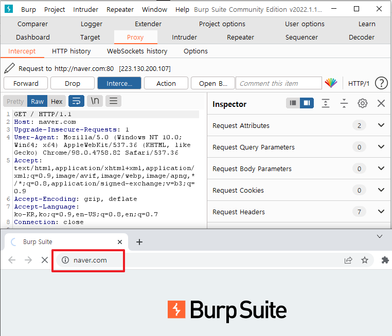  [Burp Suite] 버프스위트 다운로드 및 Proxy 설정/사용법
