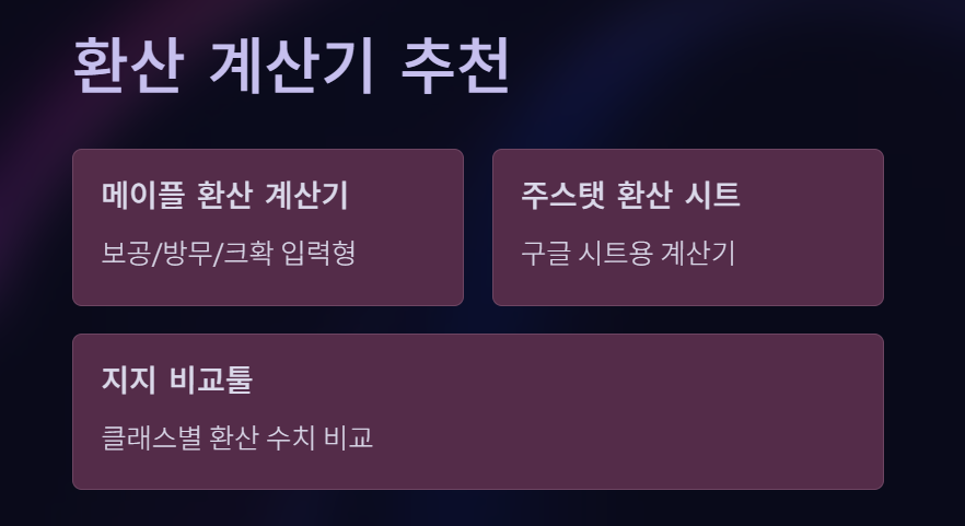 메이플 환산｜지지&amp;#44; 주스탯&amp;#44; 계산기까지 한 번에 정리!