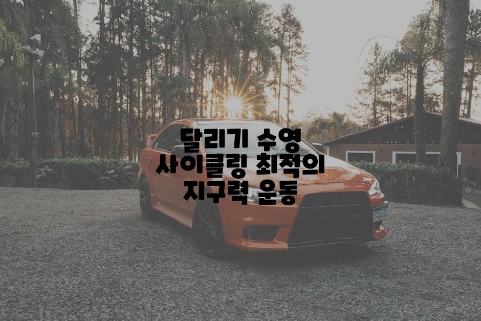 달리기 수영 사이클링 최적의 지구력 운동