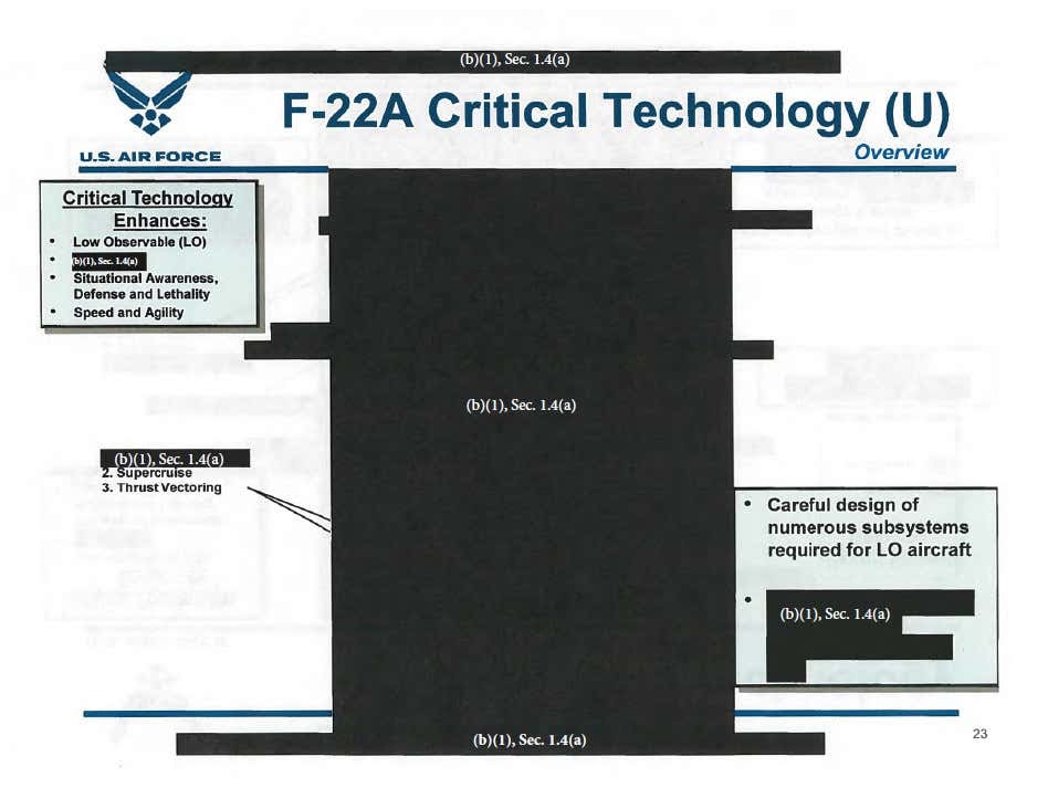 F-22 수출 버전 연구 핵심 기술(1)