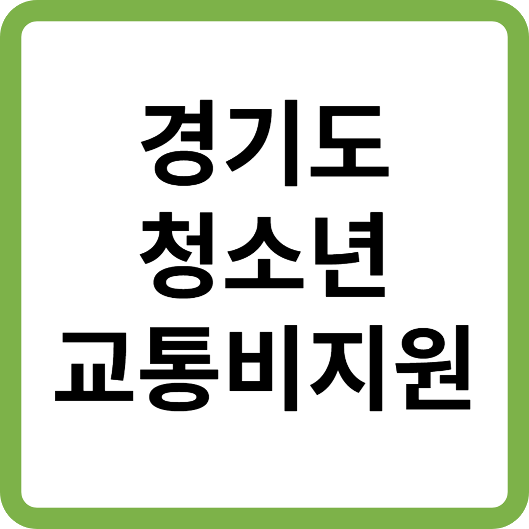 경기도 청소년 교통비 지원 대상