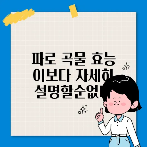 파로 곡물 효능 이보다 자세히 설명할순없다