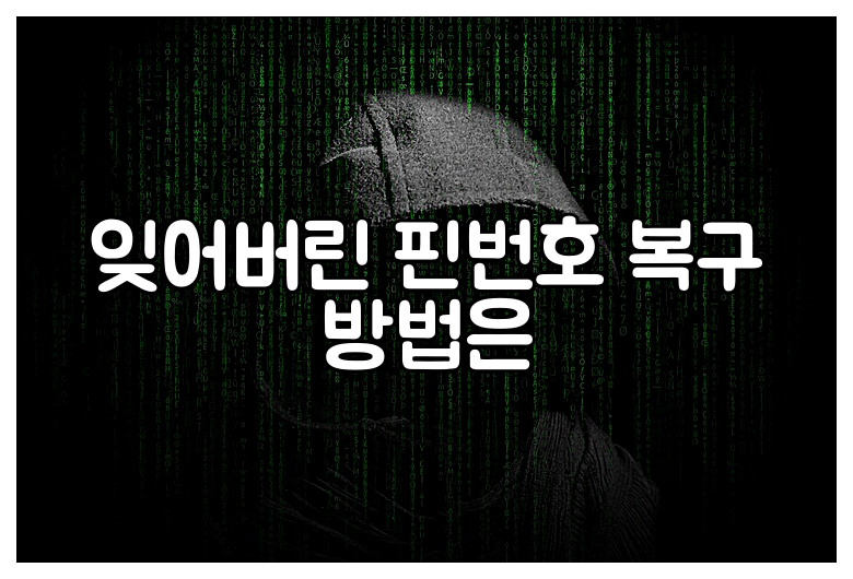 잊어버린 핀번호 복구 방법은