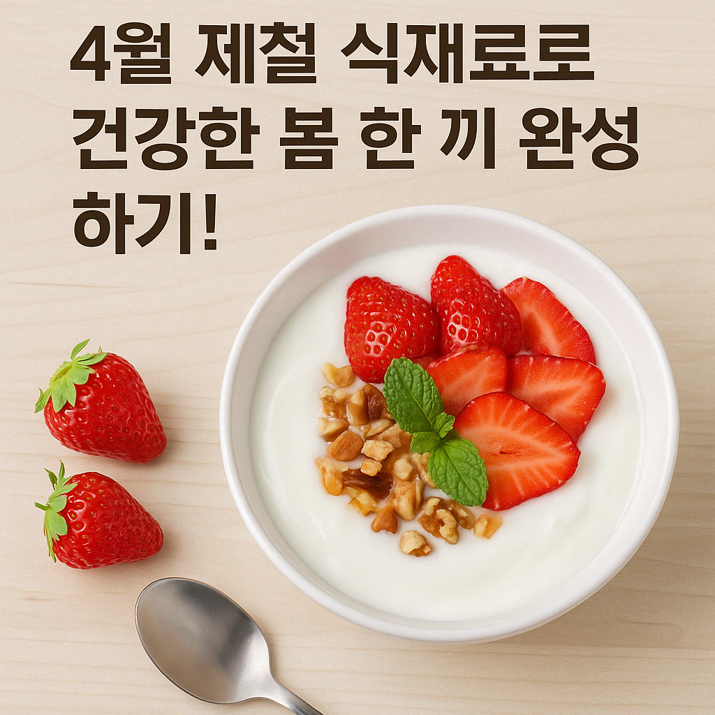 딸기와 요거트로 만든 봄철 간편 아침 식사 이미지