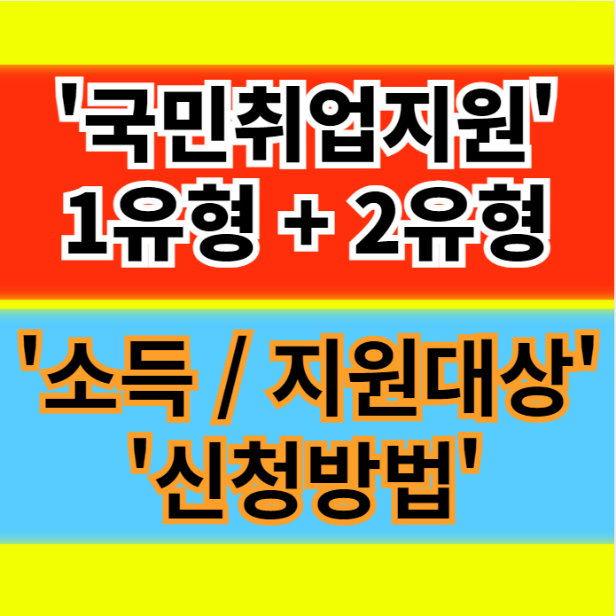 국민취업지원제도 1유형 2유형 소득 지원대상 부정수급 수당 상담신청방법
