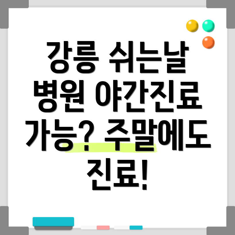 강릉 송정동 휴일 병원