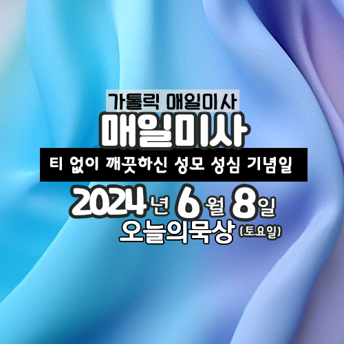 6월 8일 매일미사 티없이 깨끗하신 성모 성심 기념일