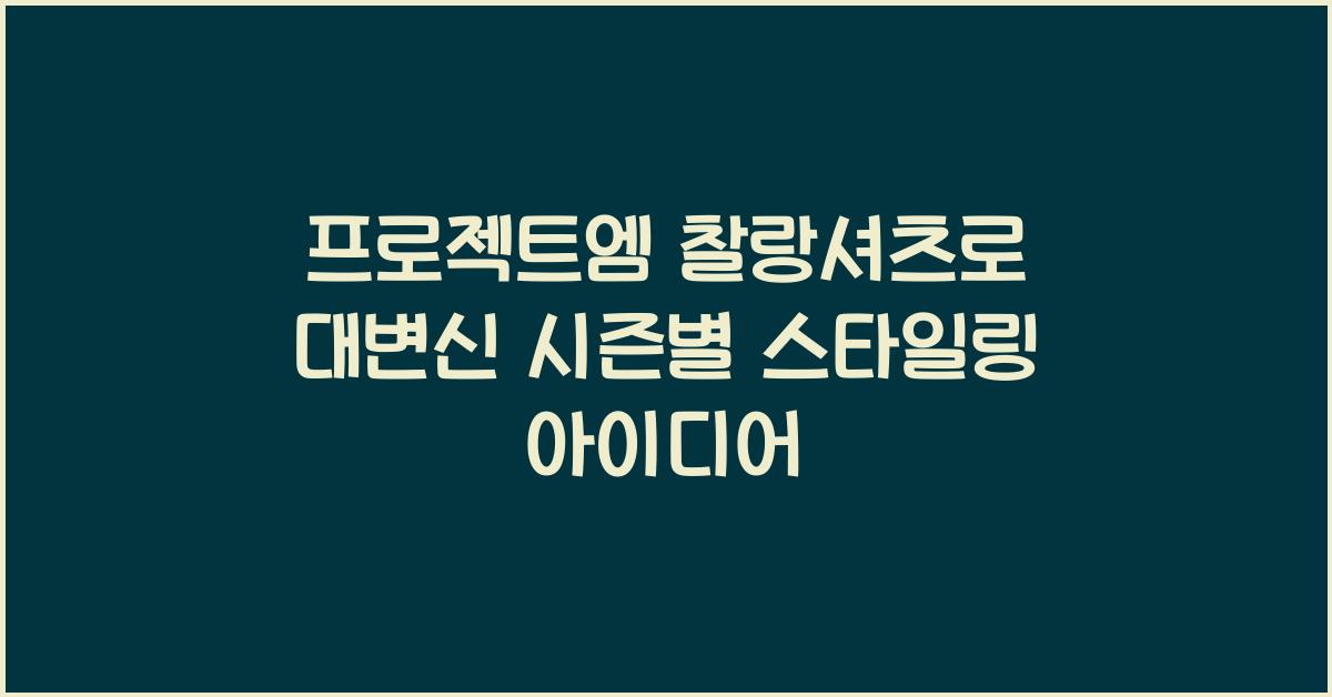 프로젝트엠 찰랑셔츠 코디법과 계절별 스타일링 아이디어
