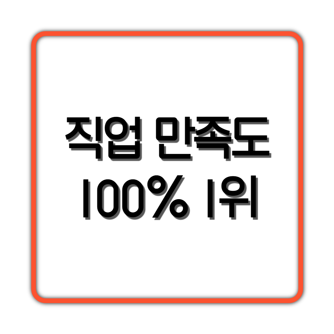 직업 만족도 100% 1위
