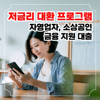 저금리 대환 프로그램 자영업자&#44; 소상공인 금융지원 대출