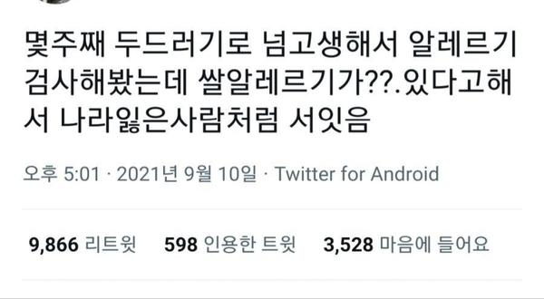  최악의 알레르기에 걸린 사람