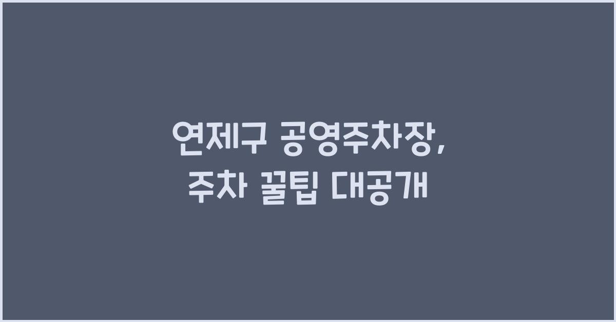연제구 공영주차장