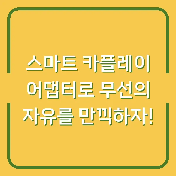 스마트 카플레이 어댑터로 무선의 자유를 만끽하자!