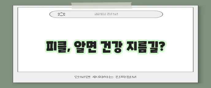 피클 효능 10가지와 부작용 꼭 알아야겠죠?