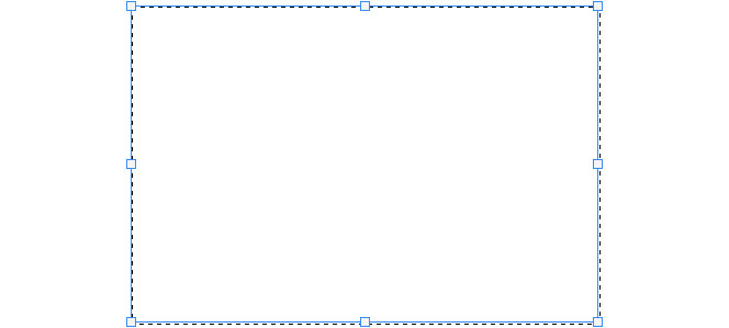 테두리 상자와 핸들이 표시된 모습