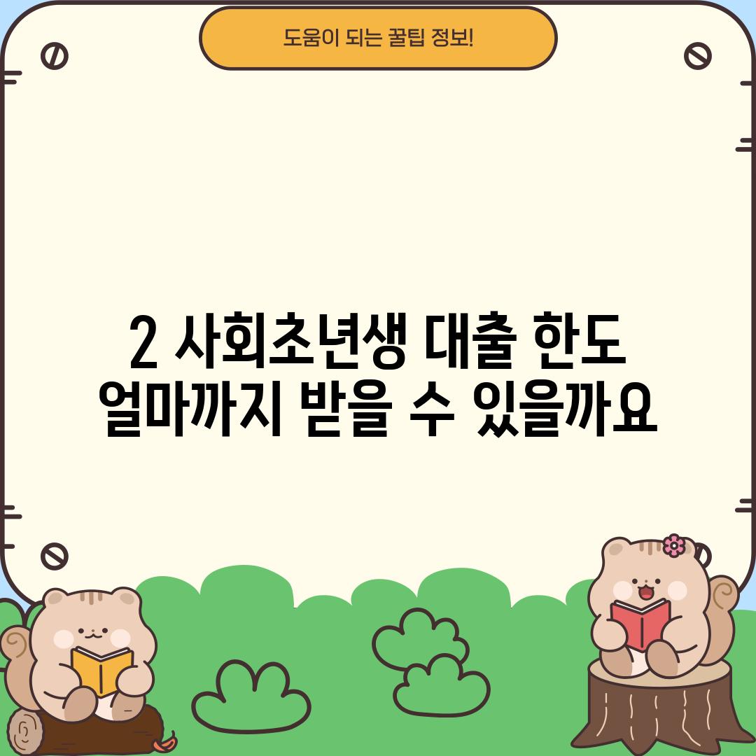 2. 사회초년생 대출 한도: 얼마까지 받을 수 있을까요?