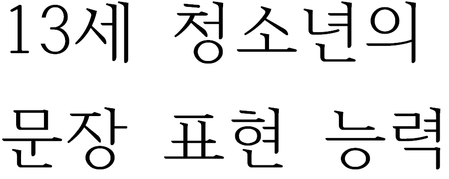 13세 청소년의 문장 표현 능력