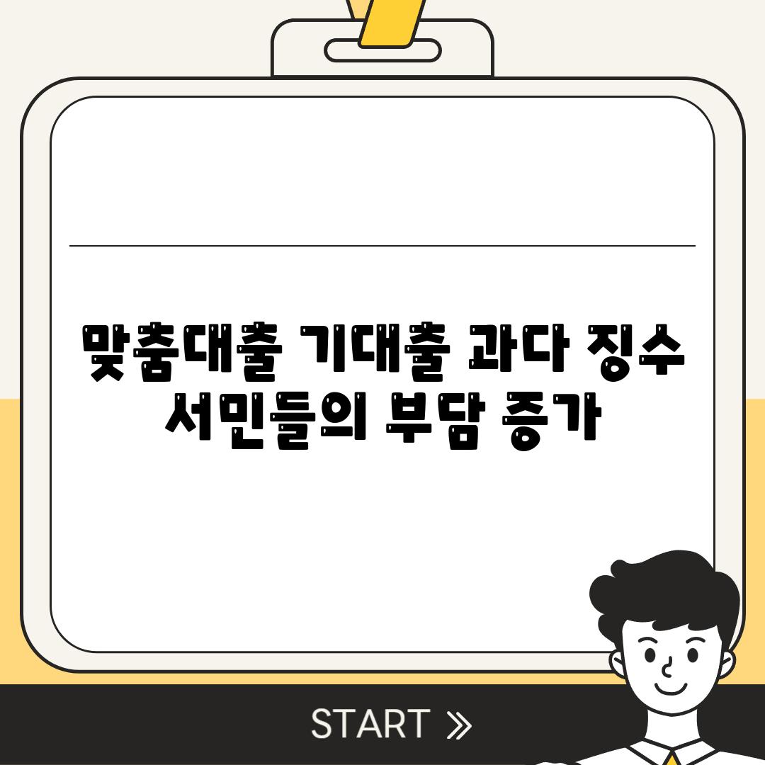 맞춤대출 기대출 과다 징수 서민들의 부담 증가