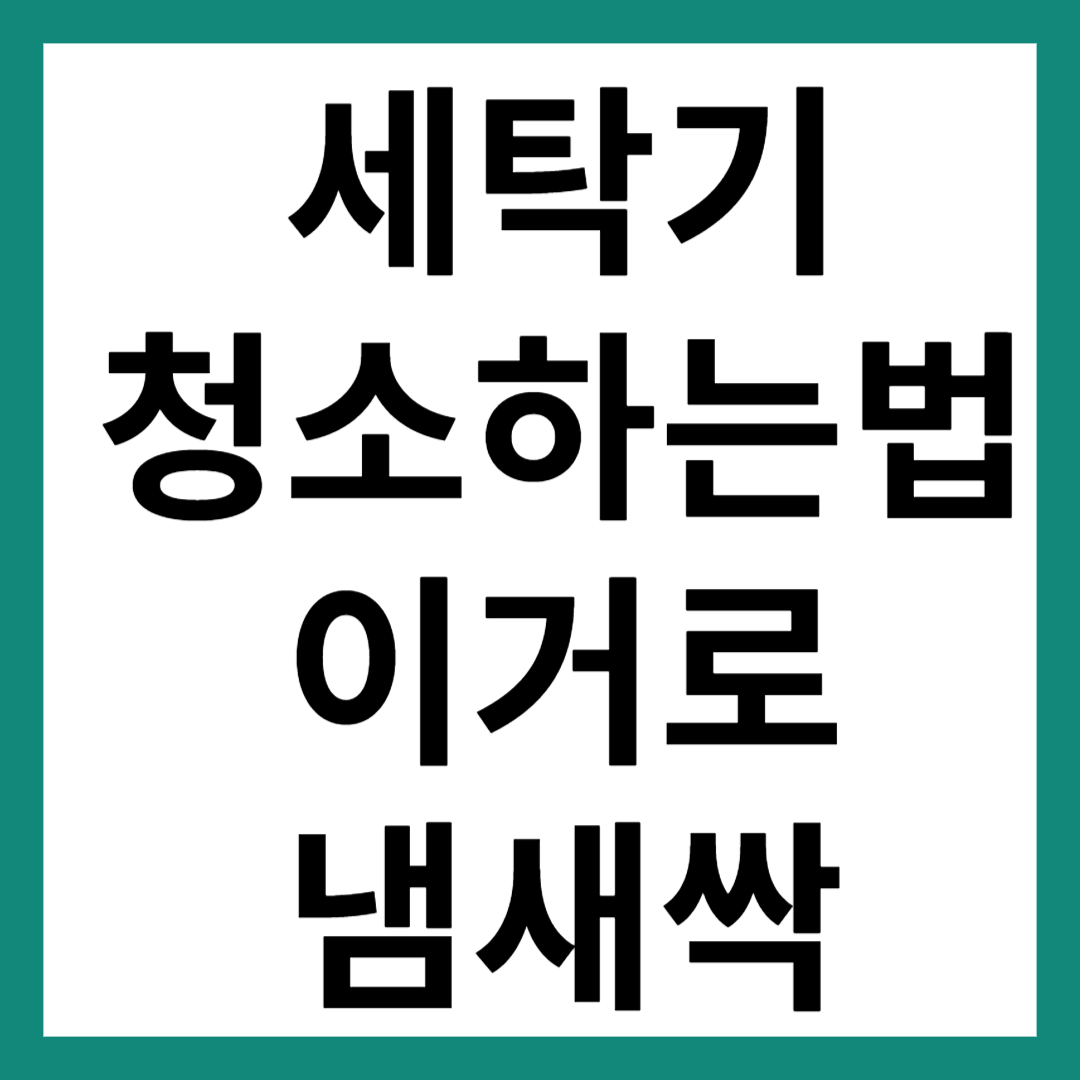 세탁기 청소하는방법
