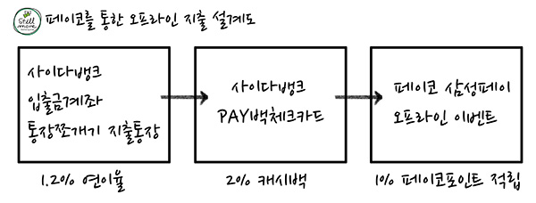 페이코 오프라인 사용지출 설계도표