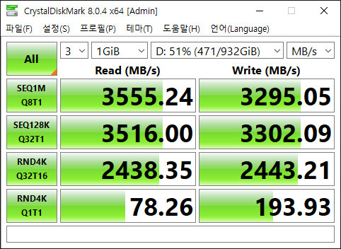 SK Hynix P31 Benchmark by CrystalDiskMark.