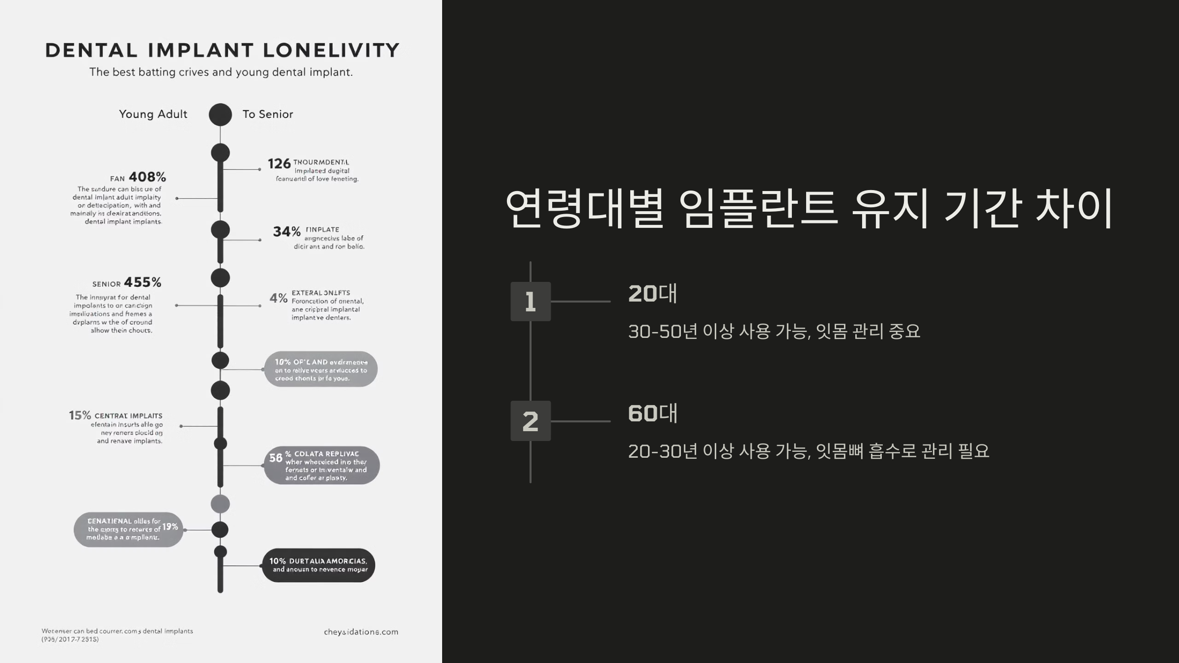연령대별 임플란트 유지 기간 차이