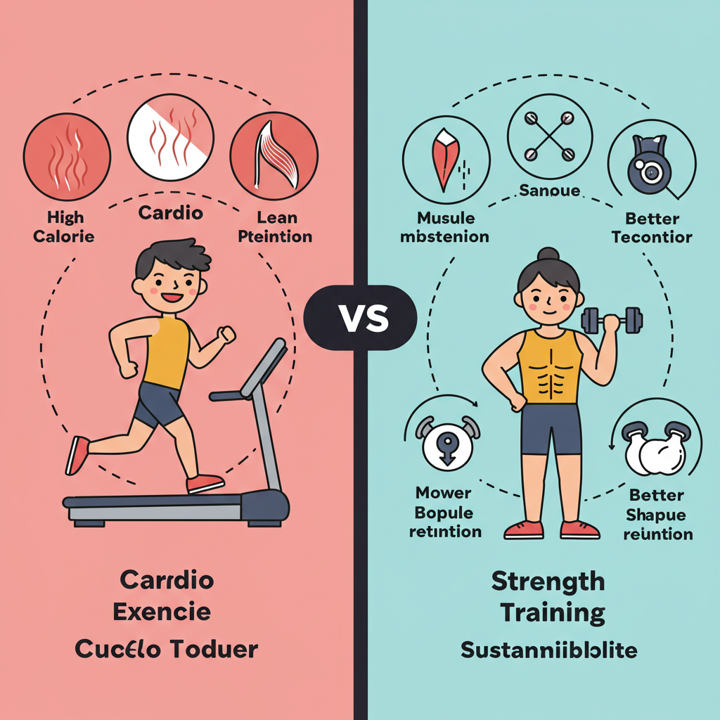 유산소 vs 근력운동 (소모칼로리, 체형변화, 유지력)