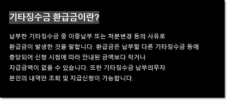 기타징수금 환급금이란?