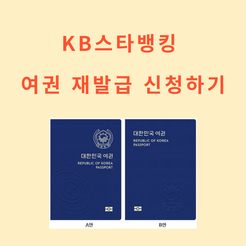 KB스타뱅킹 여권재발급 신청하기