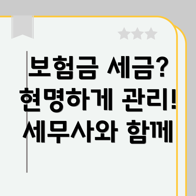 보험금 세금 관리