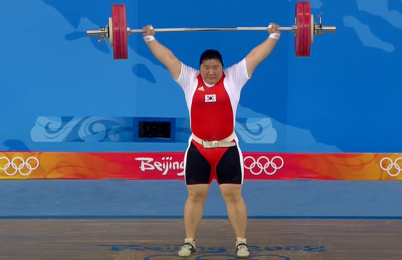 2008년 베이징 올림픽 당시 장미란 경기 모습
