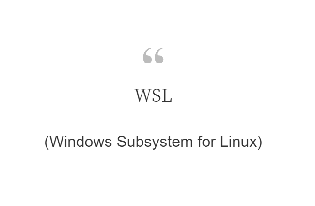 WSL(Windows Subsystem for Linux)