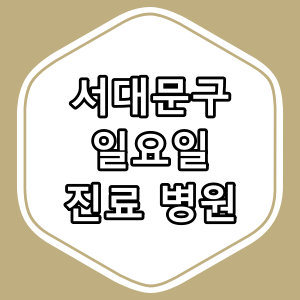 서울시 서대문구 일요일 문 여는 병원과 약국 찾아보기