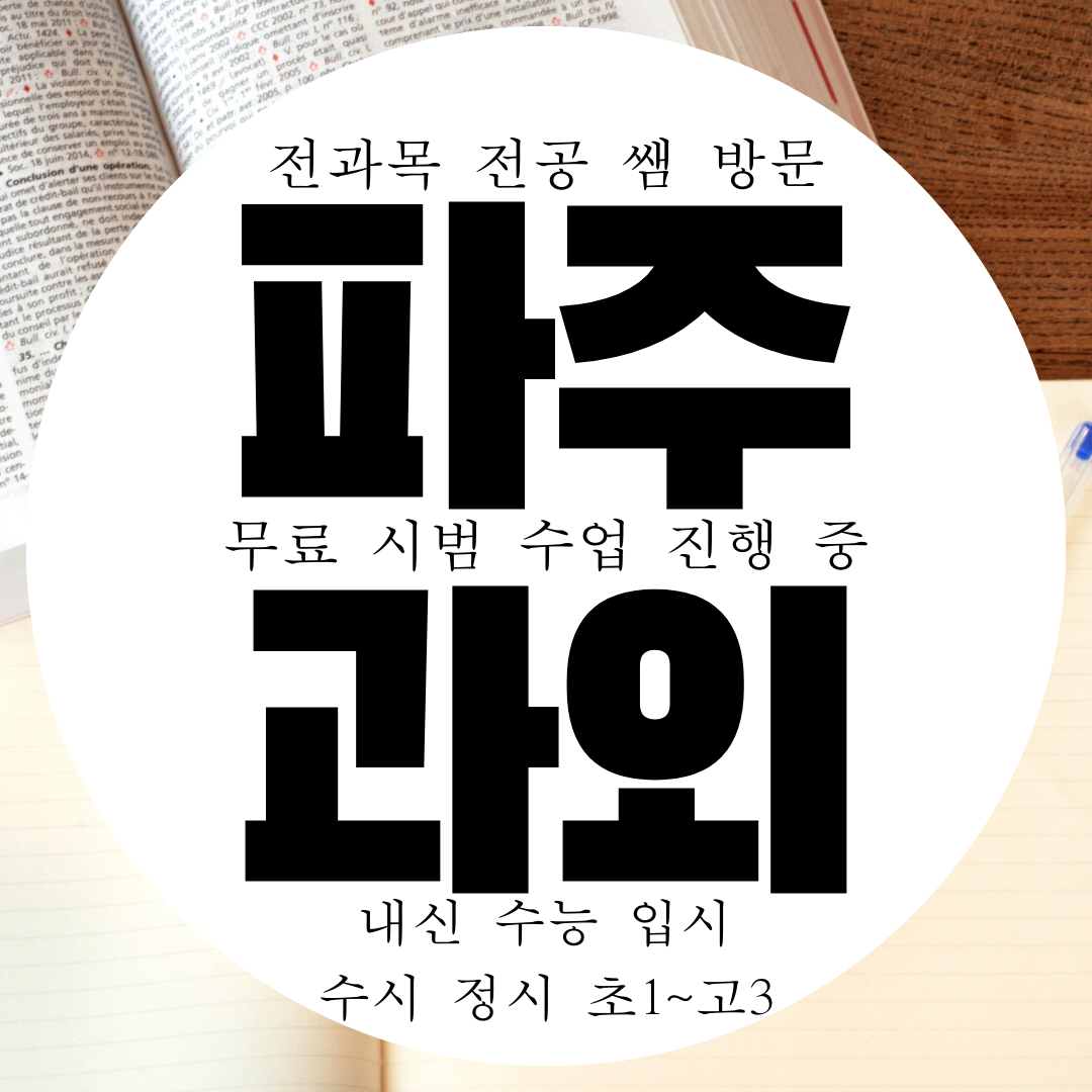  파주 영수과외 운정 산내마을 초등 영어과외 고등 중학생 수학과외