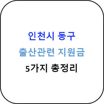  2024년 인천시 동구 출산지원금 5종 완벽가이드